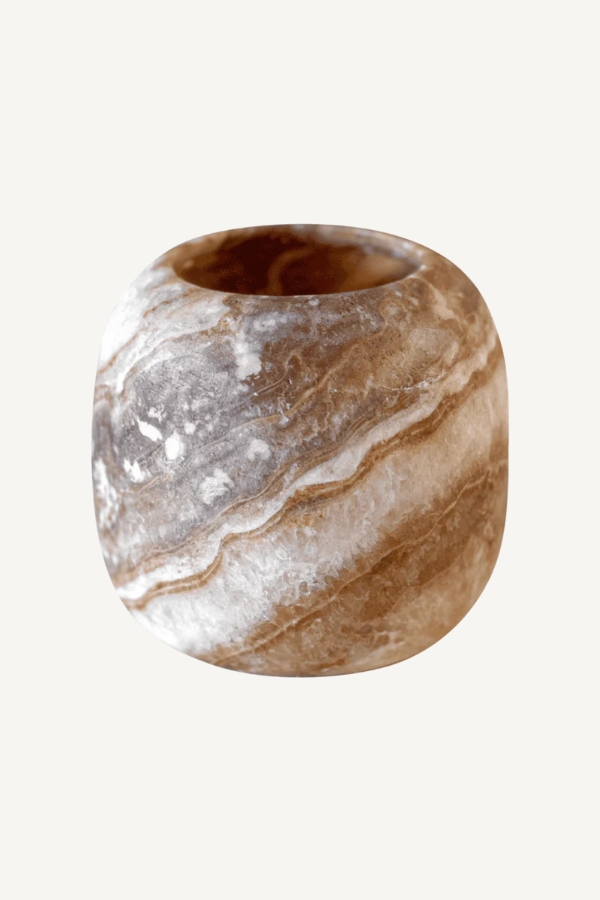 Alabaster waxinelichthouder L